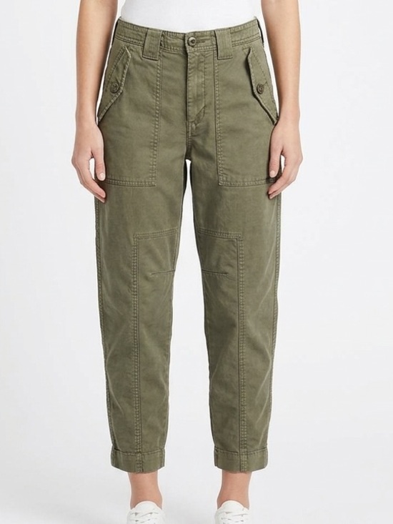 Banana Republic Barrel Leg Utility Cargo Ankle Crop Pants in Olive Green 2P - Picture 9 of 9